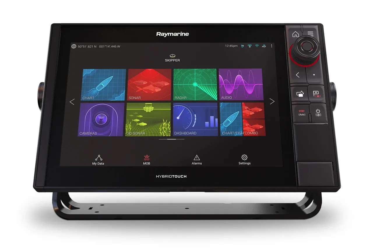 Raymarine Axiom 12 Pro-S HybridTouch Multi-function Display with integrated High CHIRP Conical Sonar for CPT-S and LightHouse Download Chart with AUS included
